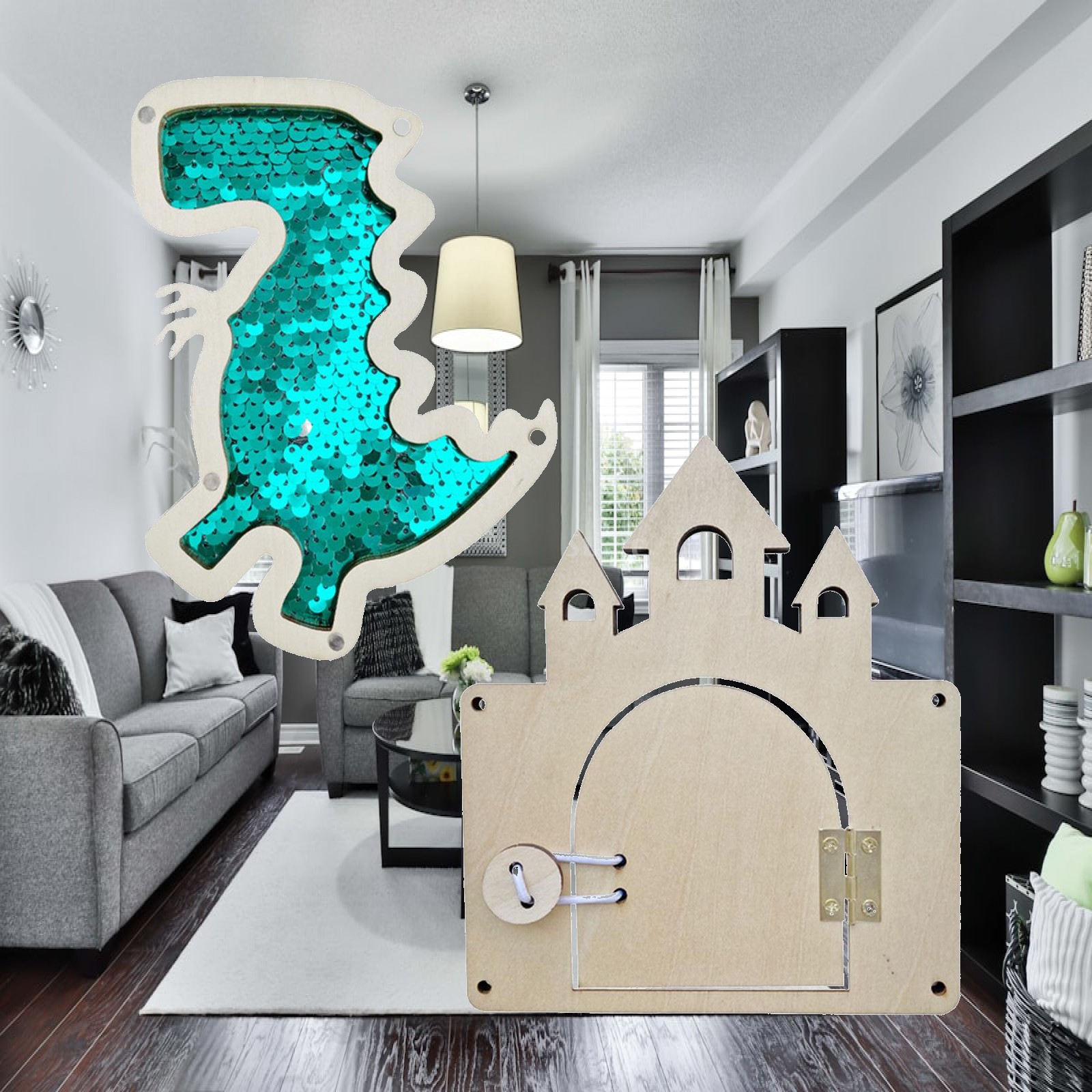 Montessori Wooden Busy Board Toddler - 나무 소재의 DIY 활동 보드, 성